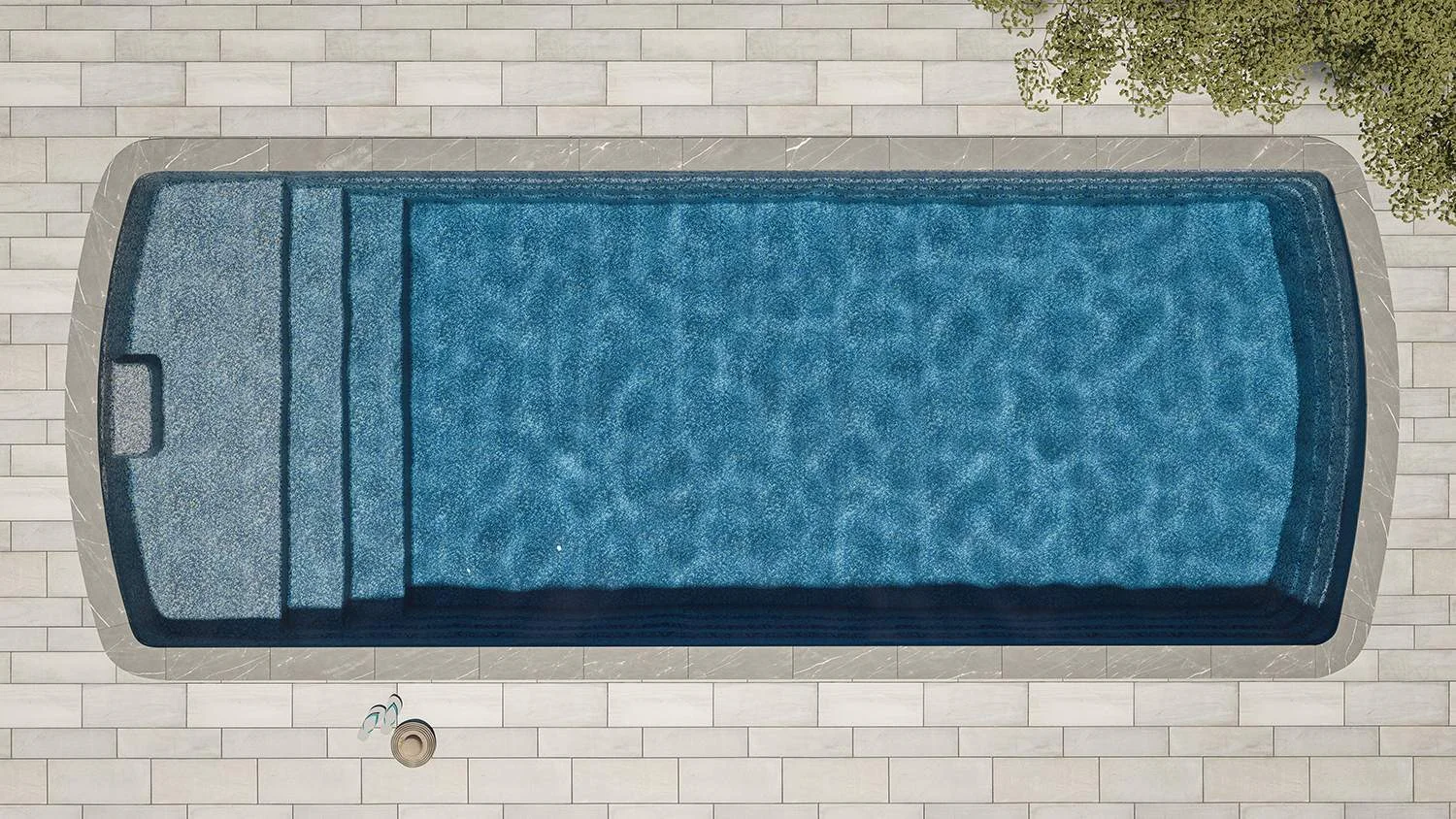 Fiberglass Pool Ocean Gray color